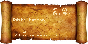 Réthi Márton névjegykártya