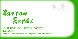 marton rethi business card
