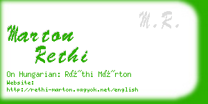 marton rethi business card